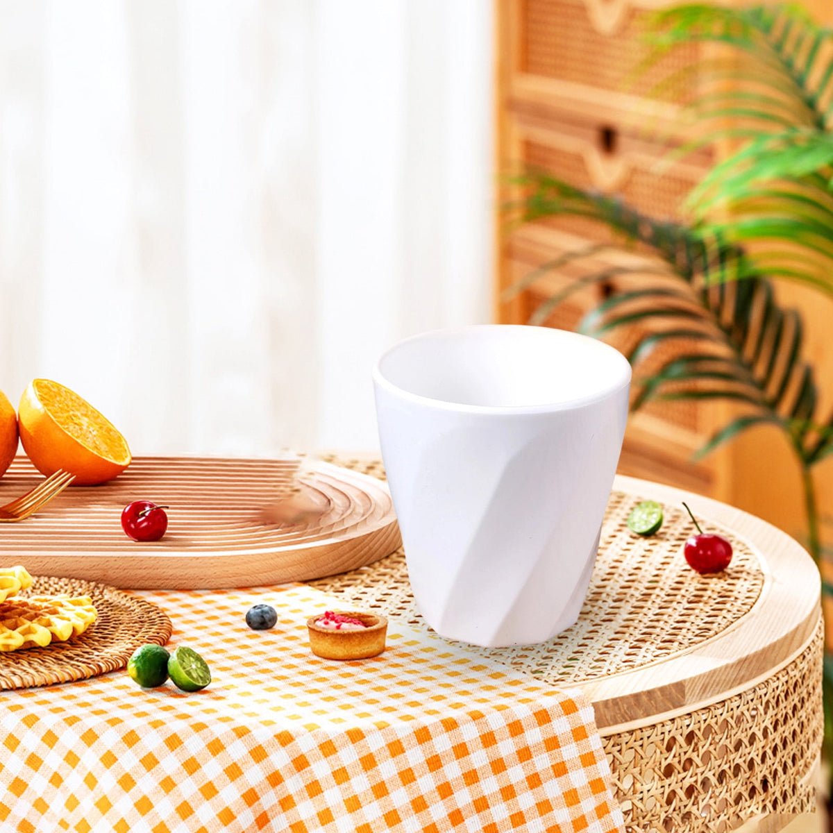 Tyidzon Unbreakable Plastic Cups Reusable Multi-Purpose Plastic Cups, Drinking Cup for Kitchen, Bpa-Free, Dishwasher and Microwave Safe White