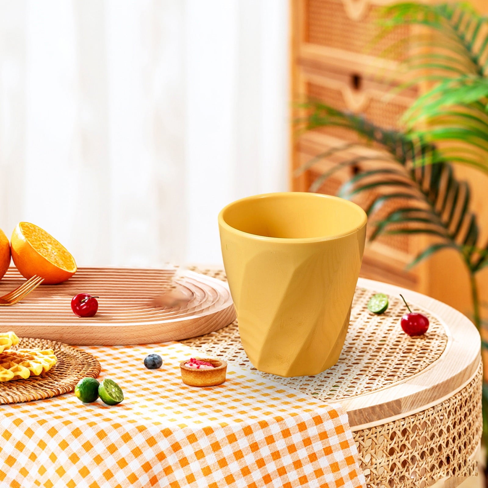 Tyidzon Unbreakable Plastic Cups Reusable Multi-Purpose Plastic Cups, Drinking Cup for Kitchen, Bpa-Free, Dishwasher and Microwave Safe Yellow