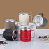 Insulated Coffee Mug with Handle & Lid - 17oz Stainless Steel Travel Tumbler, Double Wall Vacuum (Black) by PALIFEUR 07_【Extended保温】 24-Hour Temperature Retention Coffee Cup