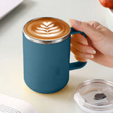 Tyidzon Insulated Coffee Mug, 20oz Stainless Steel Tumbler with Slider Lid Travel Coffee Cups with Handle for Camping Office Home, Blue Y_#Blue