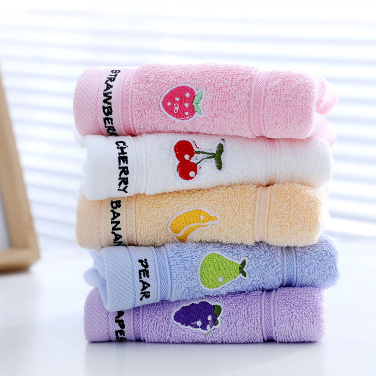 Tyidzon Premium Towels for Kids, Cotton Ultra Soft Hand Towels for Bathroom, Small Lightweight Face Towels for Children Bath(Blue, 10x20") Blue