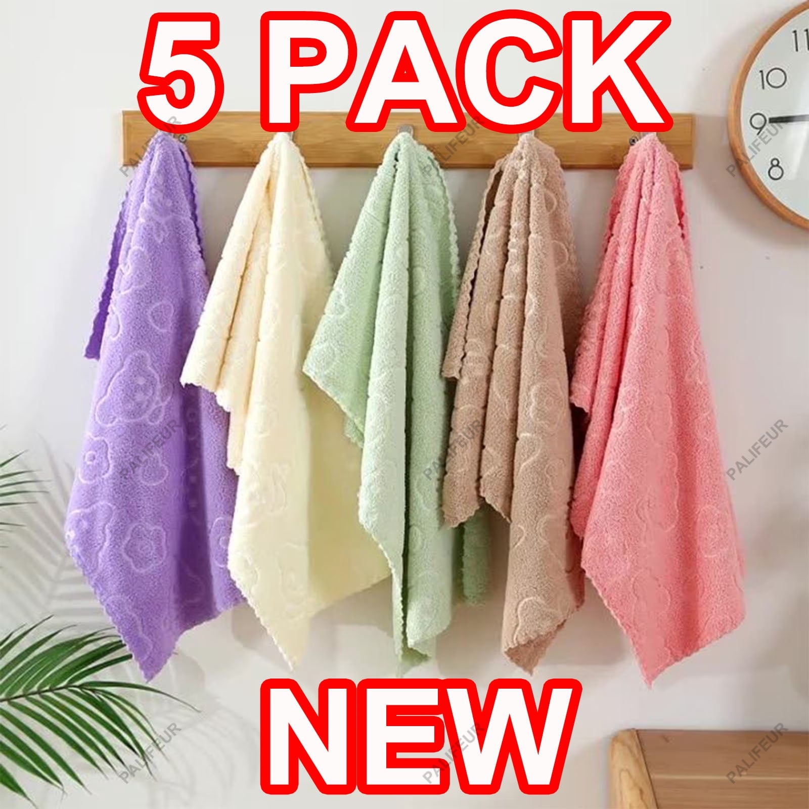 5Pcs Bathroom Hand Towels, 14x30" 600 GSM 100% Cotton - Ultra Soft & Highly Absorbent Face Towels, Hotel Spa Quality by PALIFEUR 03_Top Rated 2026_Ultra Plush - 20% OFF_Pink
