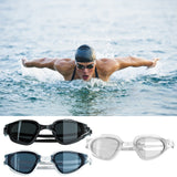 Large Frame Swim Goggles for Adults - Electroplated Anti-Fog HD Myopia Swimming Goggles with Adjustable Nose Cover, Leak-Proof Seal for Men & Women, Pool & Open Water by PALIFEUR 15_Anti-Glare Swimming Goggles Adult_BU