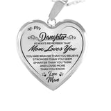 clearance under $5 LSLJS To My Daughter Stainless Steel Necklace Heart Lettering Peach Heart Pendant Necklace Jewelry Gifts for Daughter Silver