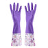 LSLJS Rubber Gloves, Cleaning Gloves, Dishwashing Gloves, Kitchen Gloves for Washing Dishes, Household Reusable Gloves for Cleaning, Dishwasher Safe Flower Print Dish Gloves Medium Pink On Clearance M ABlue-plush
