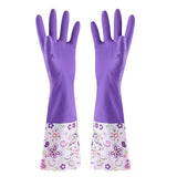 LSLJS Rubber Gloves, Cleaning Gloves, Dishwashing Gloves, Kitchen Gloves for Washing Dishes, Household Reusable Gloves for Cleaning, Dishwasher Safe Flower Print Dish Gloves Medium Pink On Clearance M Blue-Plush