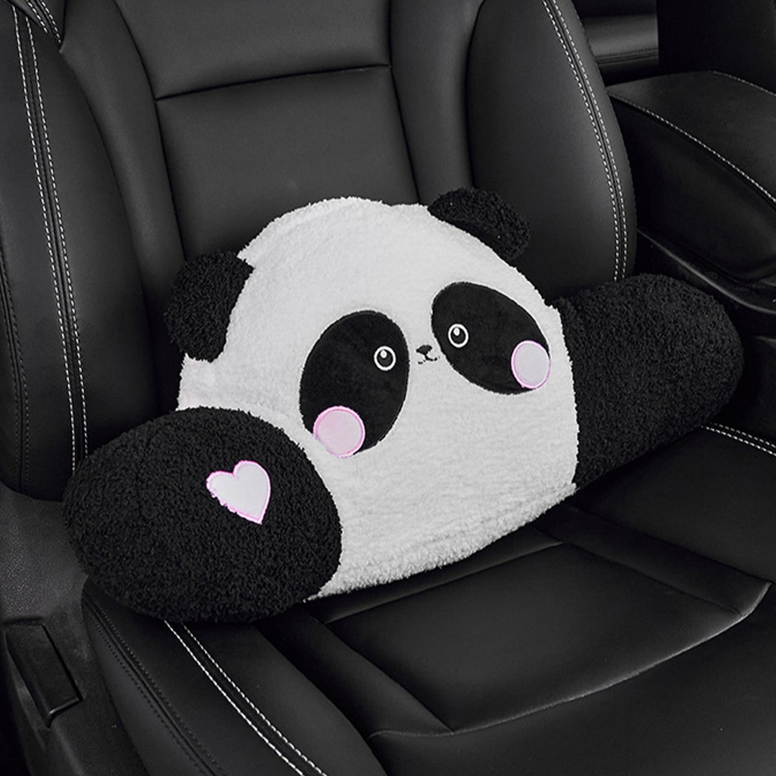 LSLJS Lumbar Cushion Memory Foam Lumbar Support Pillow for Car - Mid/Lower Back Support Cushion - for Car Seat, Office Chair, Car Lumbar Support Cute Car Pandas Lumbar Pillow Car Interior Supplies C-Multicolor