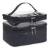 Meiyuuo Makeup Bag Cosmetic Bag Travelling Double Layer Make Up Bag Organizer Medium Case for Women Girls Reusable Toiletry Bags(Blue) Black