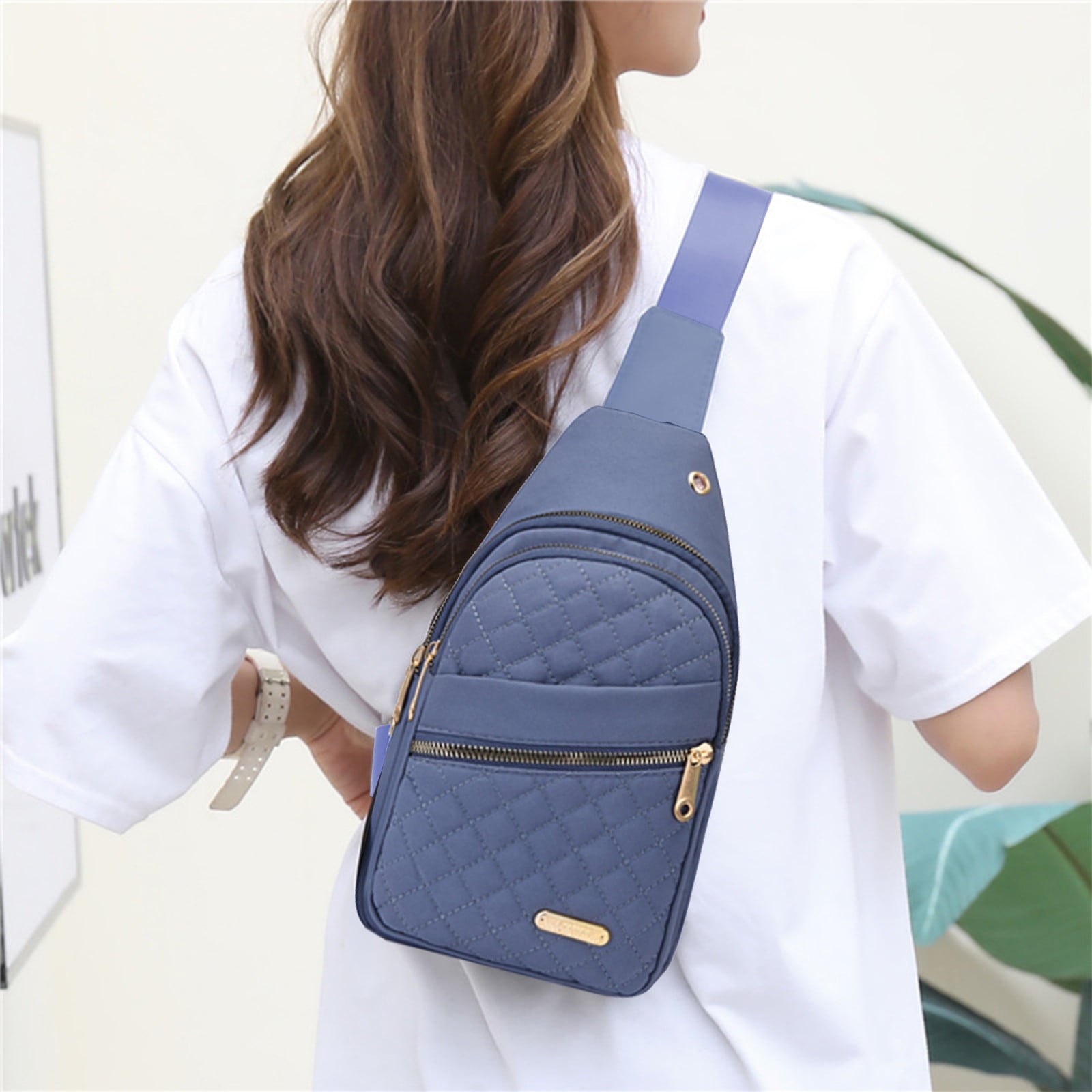 Suncoda Sling Bag for Women, Crossbody Sling Backpack Small Sling Bag Multipurpose Crossbody Shoulder Bag Travel Hiking Backpack, Sling Bag for Men #1-Blue