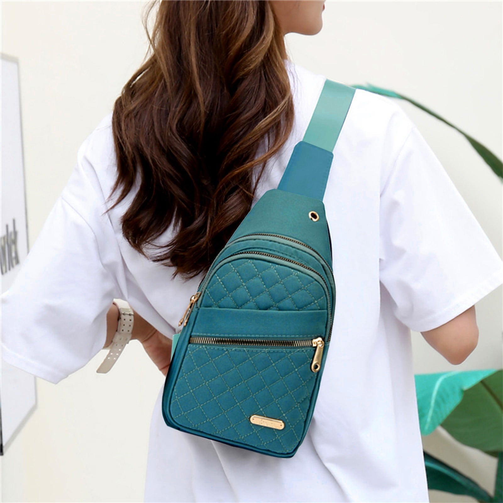 Suncoda Sling Bag for Women, Crossbody Sling Backpack Small Sling Bag Multipurpose Crossbody Shoulder Bag Travel Hiking Backpack, Sling Bag for Men #1-Green