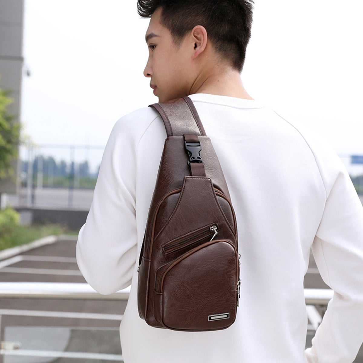 Suncoda Sling Bag for Women, Crossbody Sling Backpack Small Sling Bag Multipurpose Crossbody Shoulder Bag Travel Hiking Backpack, Sling Bag for Men #3-Brown