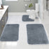 Under $5 Tyidzon Bathroom Rugs Solid Color Bath Mats 3 Set Bath Mats for bathroom Toilet Mats Universal Soft Comfortable Water Absorption Non-Slip Thick Machine Washable Easier to Dry BDrak Gray