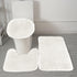 Under $5 Tyidzon Bathroom Rugs Solid Color Bath Mats 3 Set Bath Mats for bathroom Toilet Mats Universal Soft Comfortable Water Absorption Non-Slip Thick Machine Washable Easier to Dry White 1