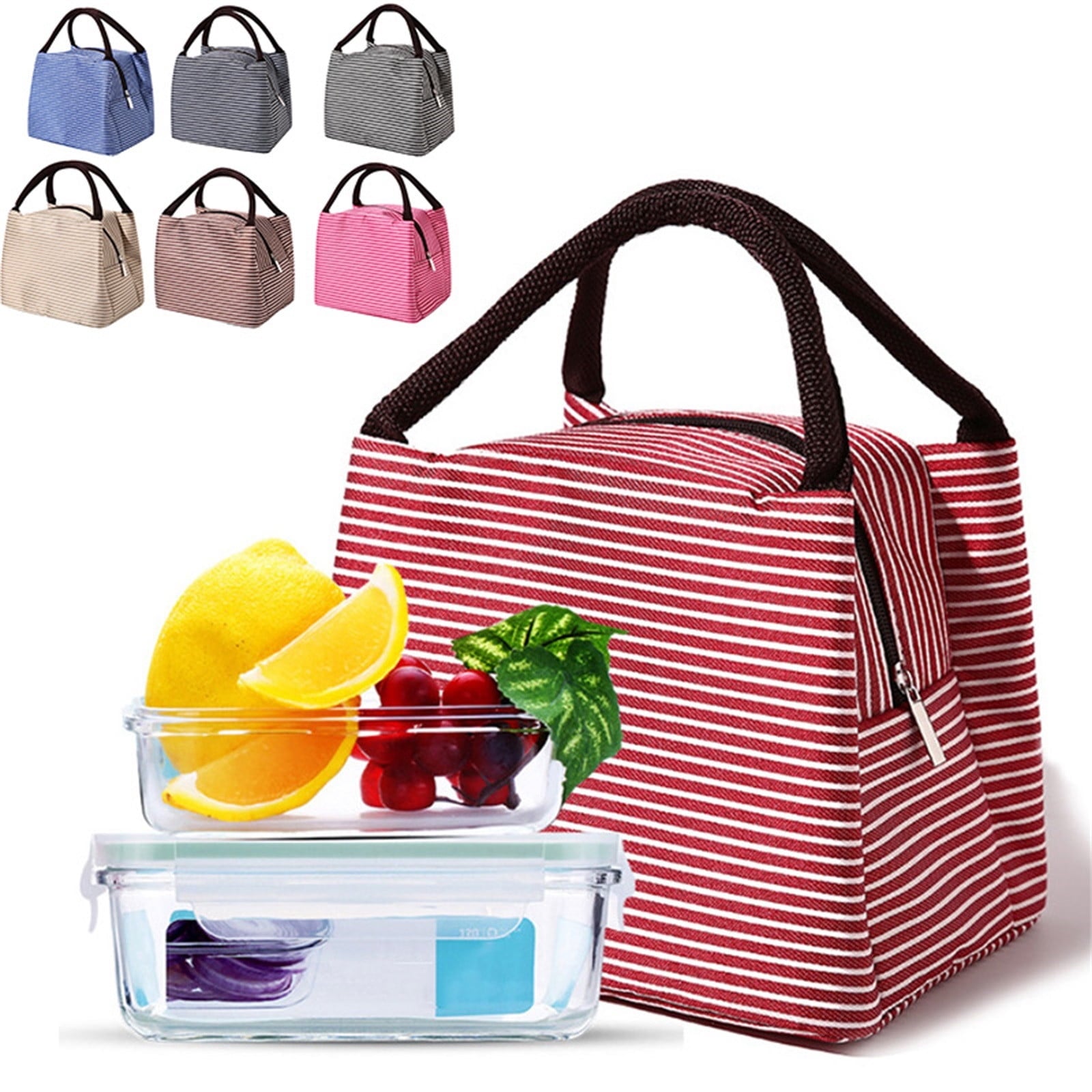 Under $1 Tyidzon Lunch Box Lunch Bag For Women Insulated Lunch Bag Reusable Tote Cooler Bag Lunchbox Suitable for Work, Travel, Outdoor Purple