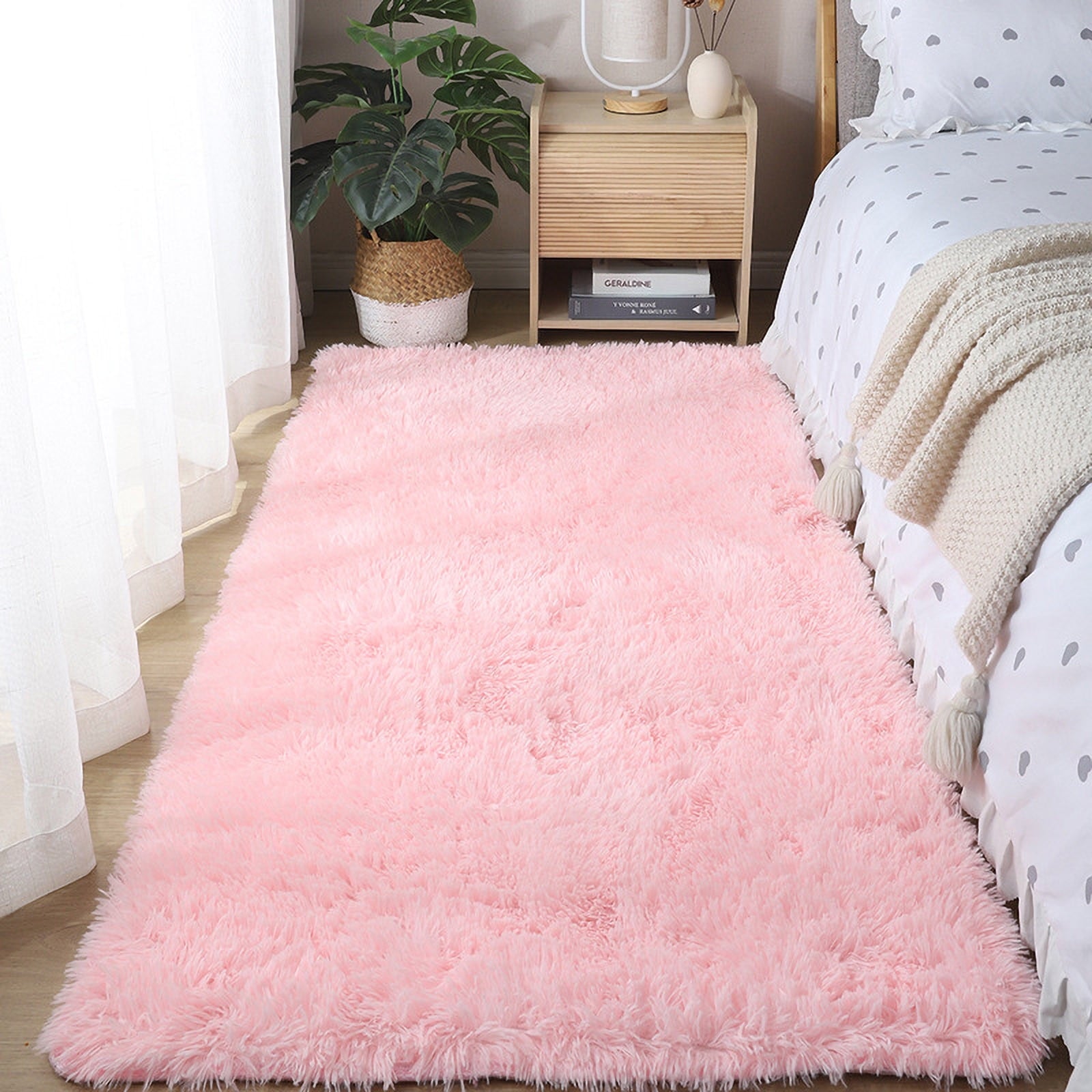 Under $20 Tyidzon Rugs for Bedroom Ultra Soft Modern Area Rug Living Room Rug, Rug Home Room Plush Carpet Decor Bedroom Rugs Pink