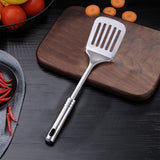 Tyidzon 13 Inch Stainless Steel Spatula Silver Slotted Metal Spatula Heavy Duty Sturdy Kitchen Spatula High Heat Resistant Fryer Barbecue Cookware Etc Kitchen Meat Spatula Silver