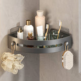 Tyidzon Bathroom Corner Shelf Gray Wall Mounted Corner Shower Caddy Kitchen Corner Shelves No Drill Shower Organizer Gray
