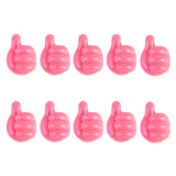 JWDX Hooks Clearance! Thumb Hook Hub Cable Fixing Device Data Cable Storage and Fixing Device Cable Management Device Scratch Hole and Adhesive Hook Clearance Sale Pink