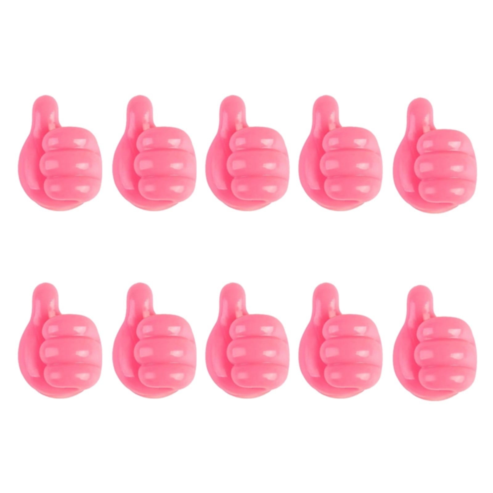 JWDX Hooks Clearance! Thumb Hook Hub Cable Fixing Device Data Cable Storage and Fixing Device Cable Management Device Scratch Hole and Adhesive Hook Clearance Sale Pink