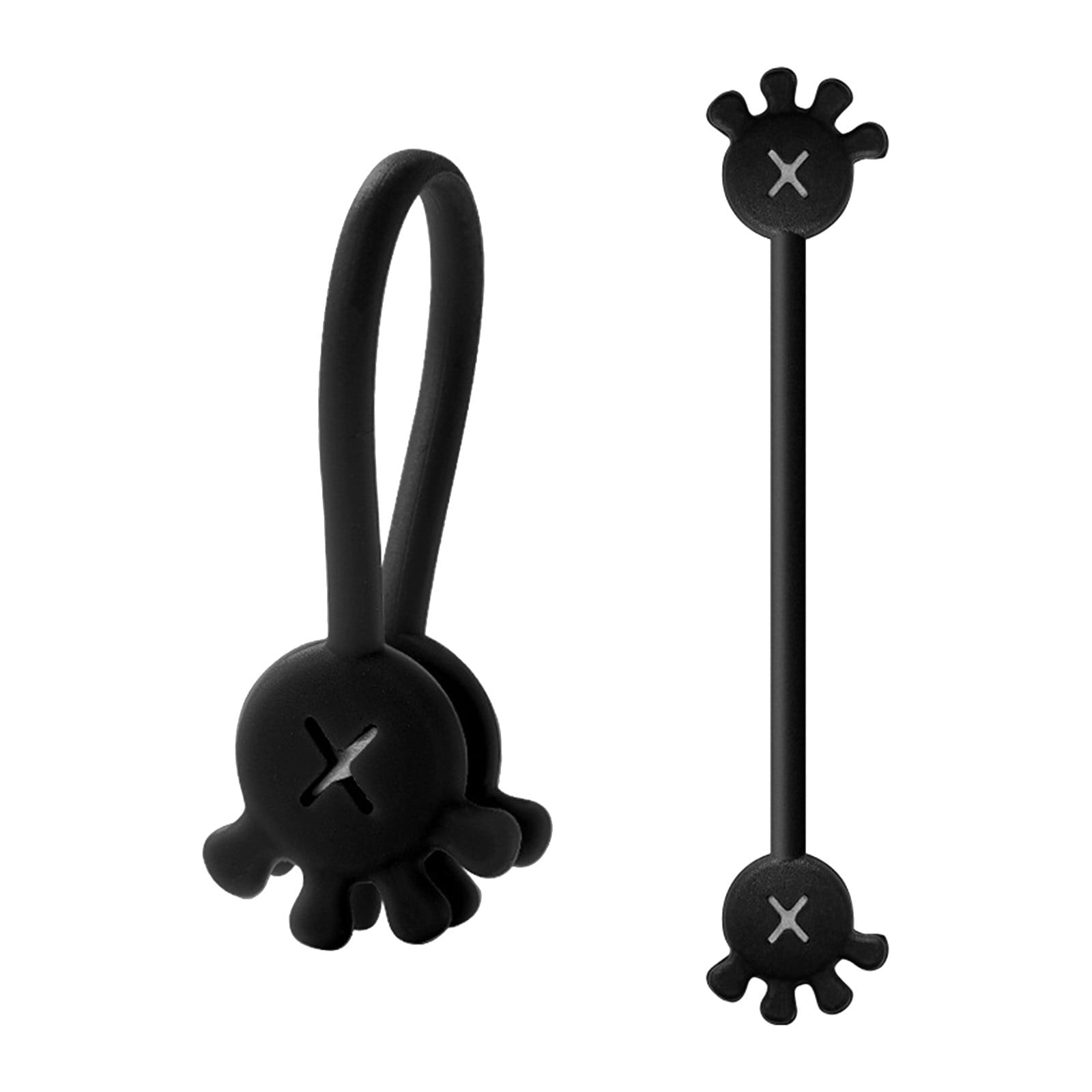 School Supplies Clearance! JWDX Twisted Wire Organizer Black, 10Pcs Cable Cable Clips Cable Organizers Reusable Silicone Cords Organizers Multipurpose Silicone Magnet Ties for Home School Black