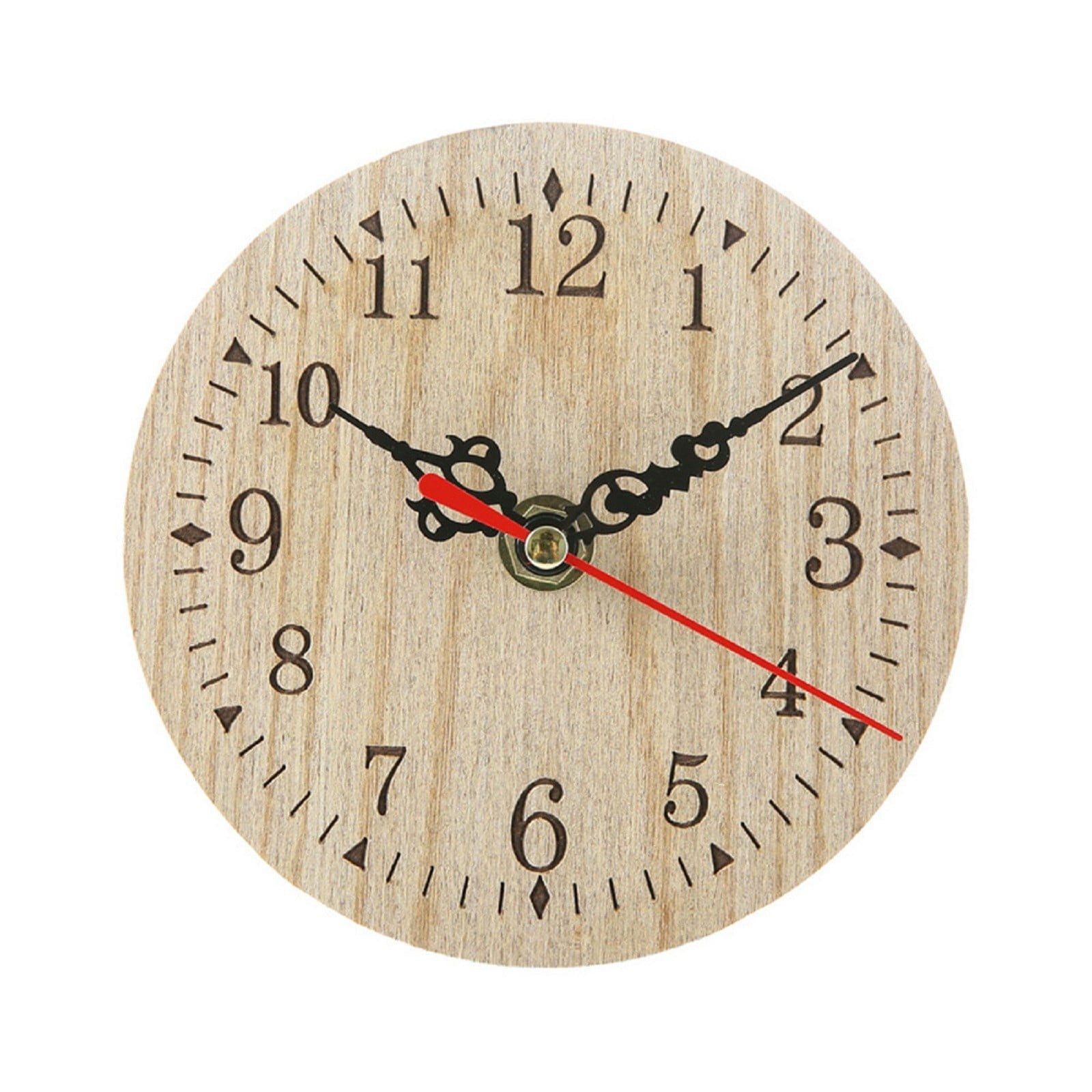 Ttybhh Wall Clock Clearance! Clock Promotion Sale, Clock Vintage Rustic Wooden Wall Clock Antique Shabby Retro Home Kitchen Room Decor, Small Wooden Clock, include 1X Wooden Small Clock V3-Beige