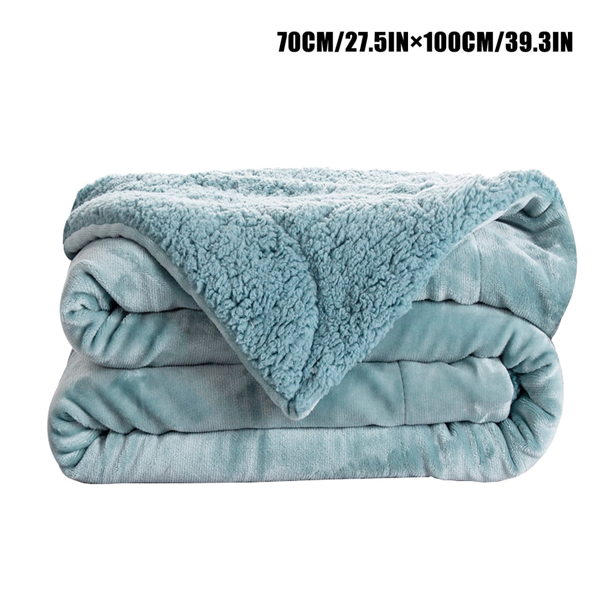 Thickened flannel and lamb wool composite blanket in color C.