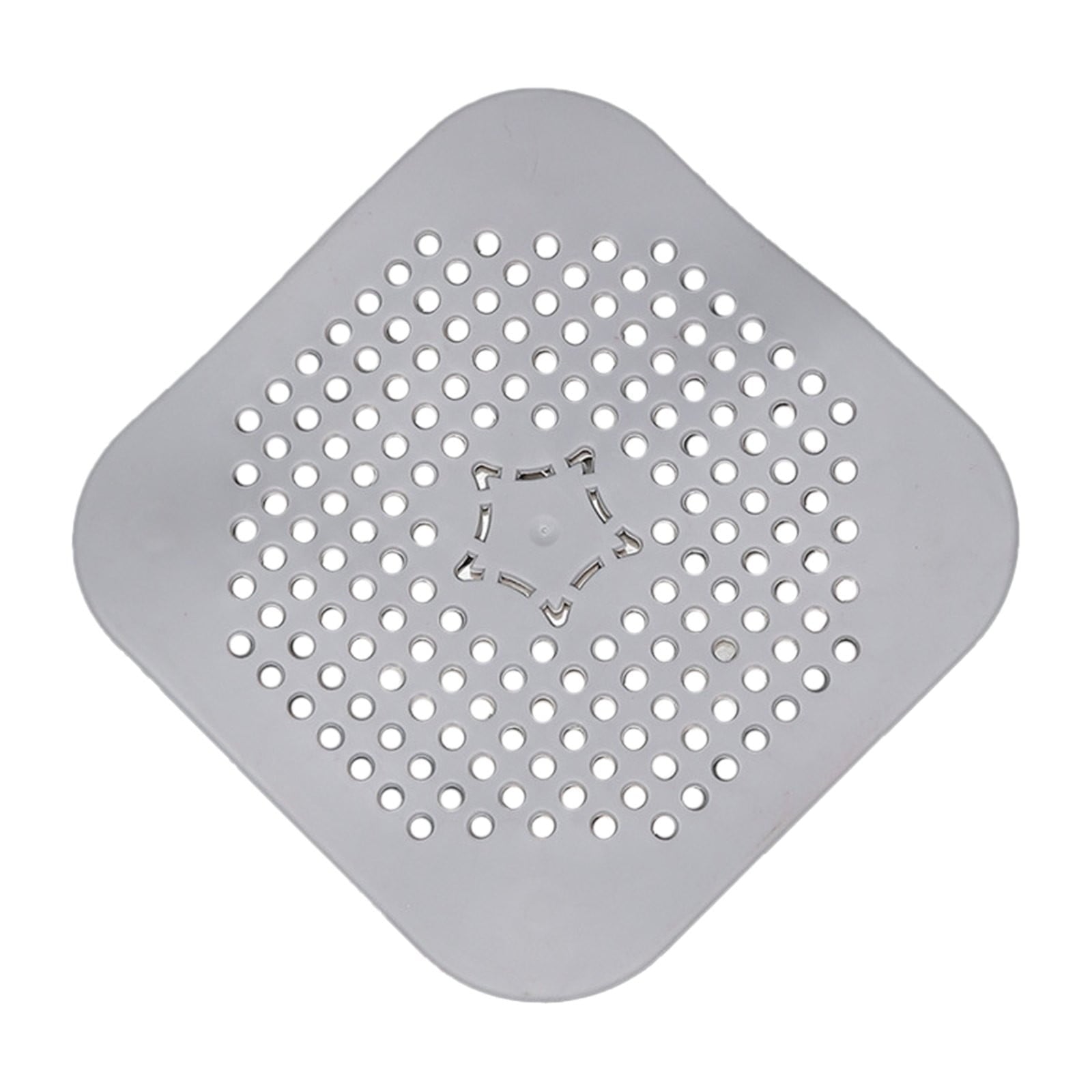 JWDX Strainers Clearance, Square Drain Cover for Shower Drain Hair Catcher Flat Silicone Plug for Bathroom and Kitchen Filter Shower Drain Flat Strainer Stopper Grey