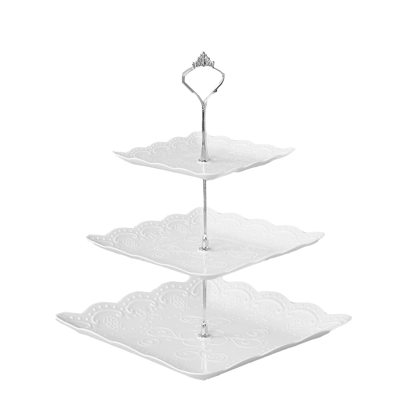 JWDX Cake Stand Clearance! Three-Tier Cake Stand, Three-Tier Fruit Plate, Afternoon Tea Plate H, Cake Stand Fruit Dried Stand Dessert Stand Dessert Fruit Stand Set Plastic Housekeeping & Organizers Z2-H