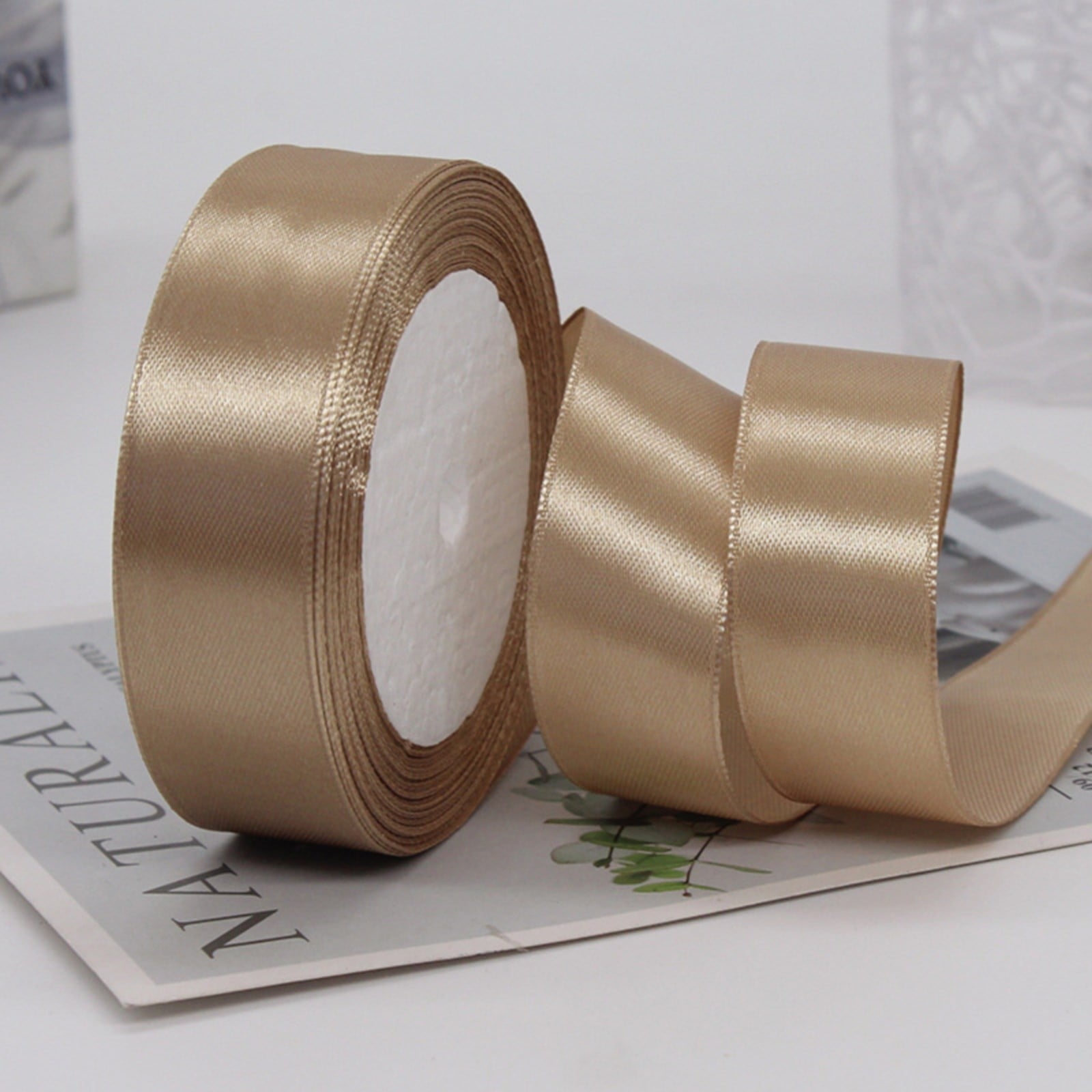 Eguiwyn Wrapping Paper with Dogs Warehouse Sale Colored Satin Ribbon Green Home Decor Packaging Case Cloth Green 3.51*3.51*1.17 Inch Beige
