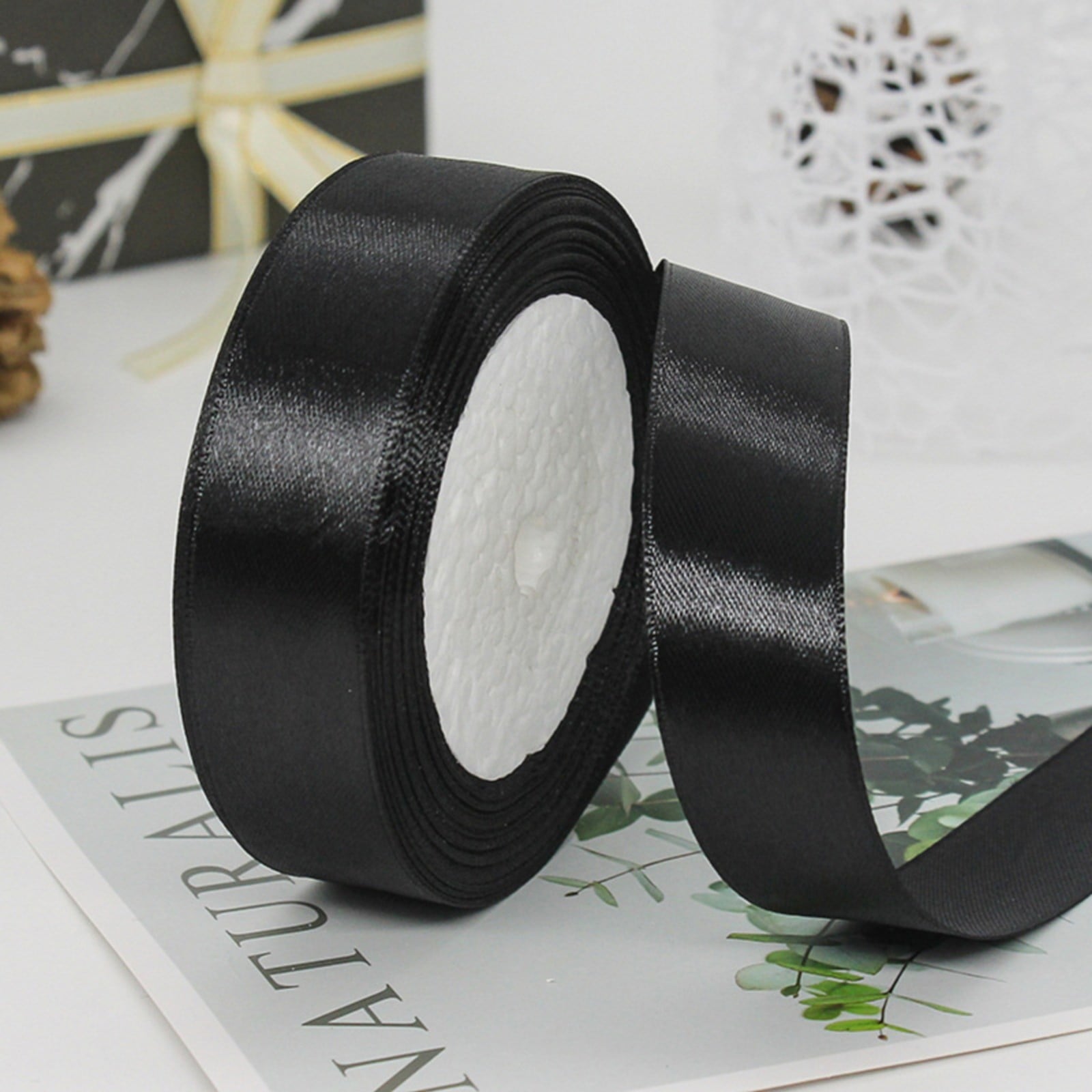 Eguiwyn Wrapping Paper with Dogs Warehouse Sale Colored Satin Ribbon Green Home Decor Packaging Case Cloth Green 3.51*3.51*1.17 Inch Black