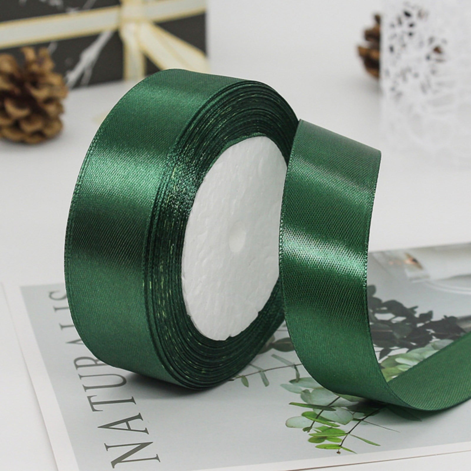 Eguiwyn Wrapping Paper with Dogs Warehouse Sale Colored Satin Ribbon Green Home Decor Packaging Case Cloth Green 3.51*3.51*1.17 Inch Green