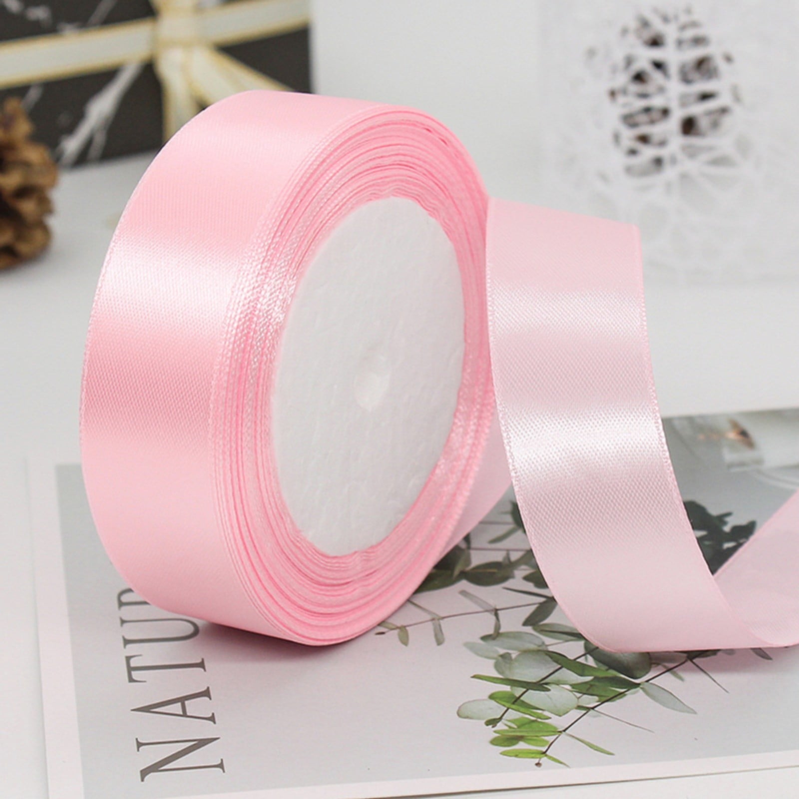 Eguiwyn Wrapping Paper with Dogs Warehouse Sale Colored Satin Ribbon Green Home Decor Packaging Case Cloth Green 3.51*3.51*1.17 Inch Pink