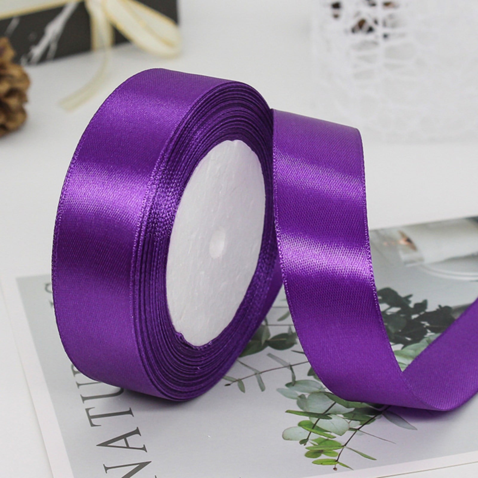 Eguiwyn Wrapping Paper with Dogs Warehouse Sale Colored Satin Ribbon Green Home Decor Packaging Case Cloth Green 3.51*3.51*1.17 Inch Purple2