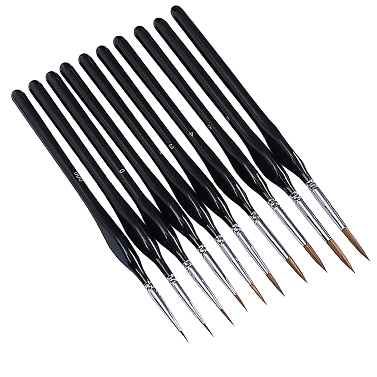 JWDX Brushes Clearance, Paint Brushes, Painting Pen, Art Tools, Brush Set, Round Tip Brushes Nylon Brushes Artist Wood Brushes for Oil Watercolor Face Nail Arts Miniature and Rock Painting Black