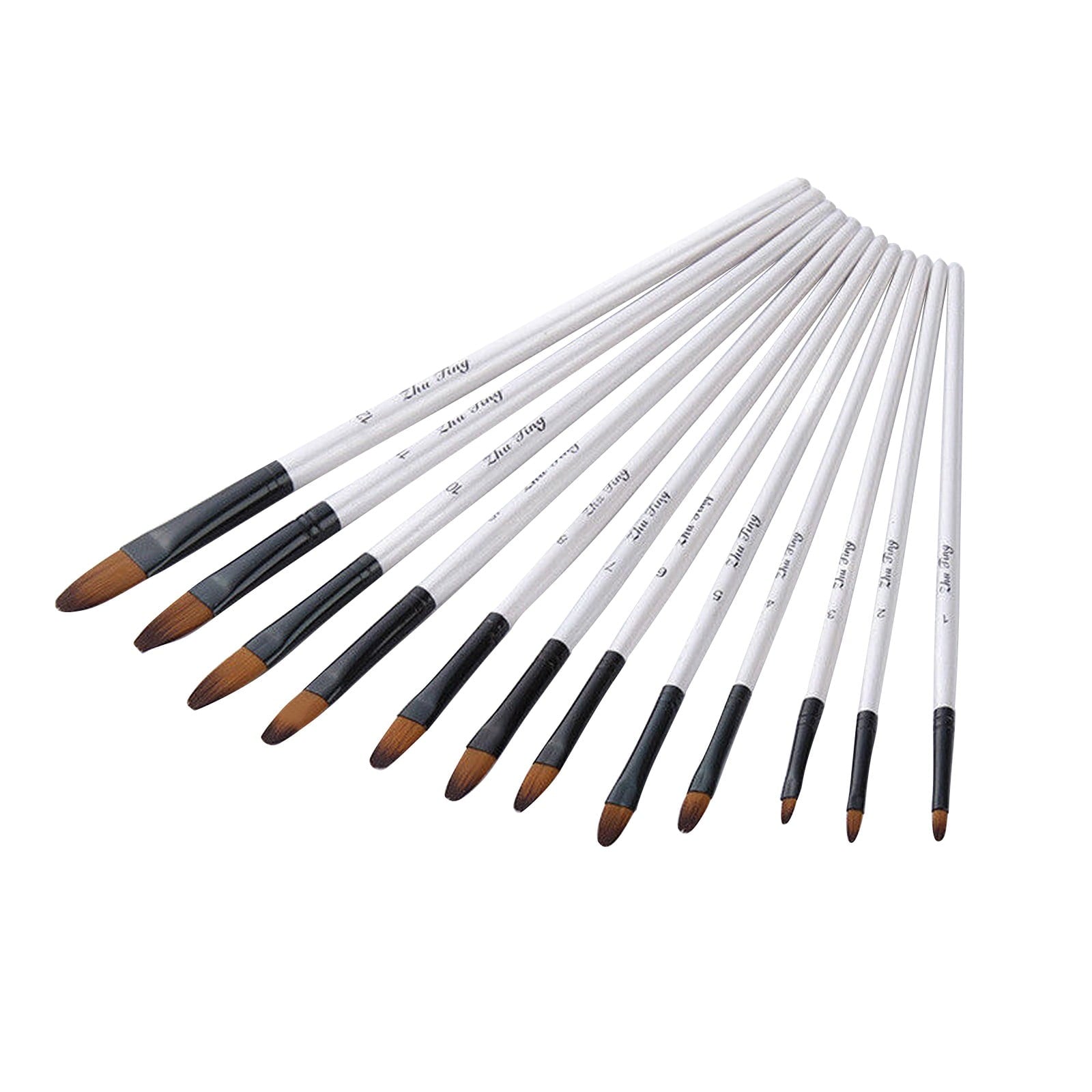 JWDX Brushes Clearance, Paint Brushes, Painting Pen, Art Tools, Brush Set, Round Tip Brushes Nylon Brushes Artist Wood Brushes for Oil Watercolor Face Nail Arts Miniature and Rock Painting Z3-White