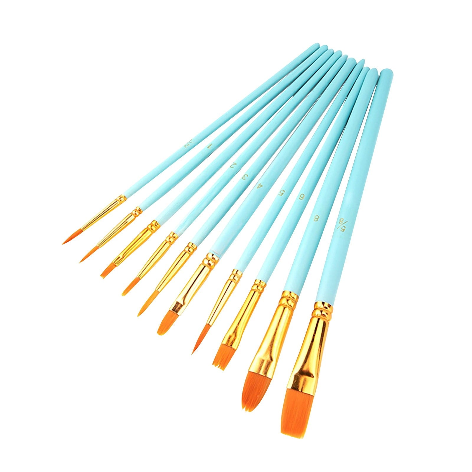 JWDX Brushes Clearance, Paint Brushes, Painting Pen, Art Tools, Brush Set, Round Tip Brushes Nylon Brushes Artist Wood Brushes for Oil Watercolor Face Nail Arts Miniature and Rock Painting Multicolor