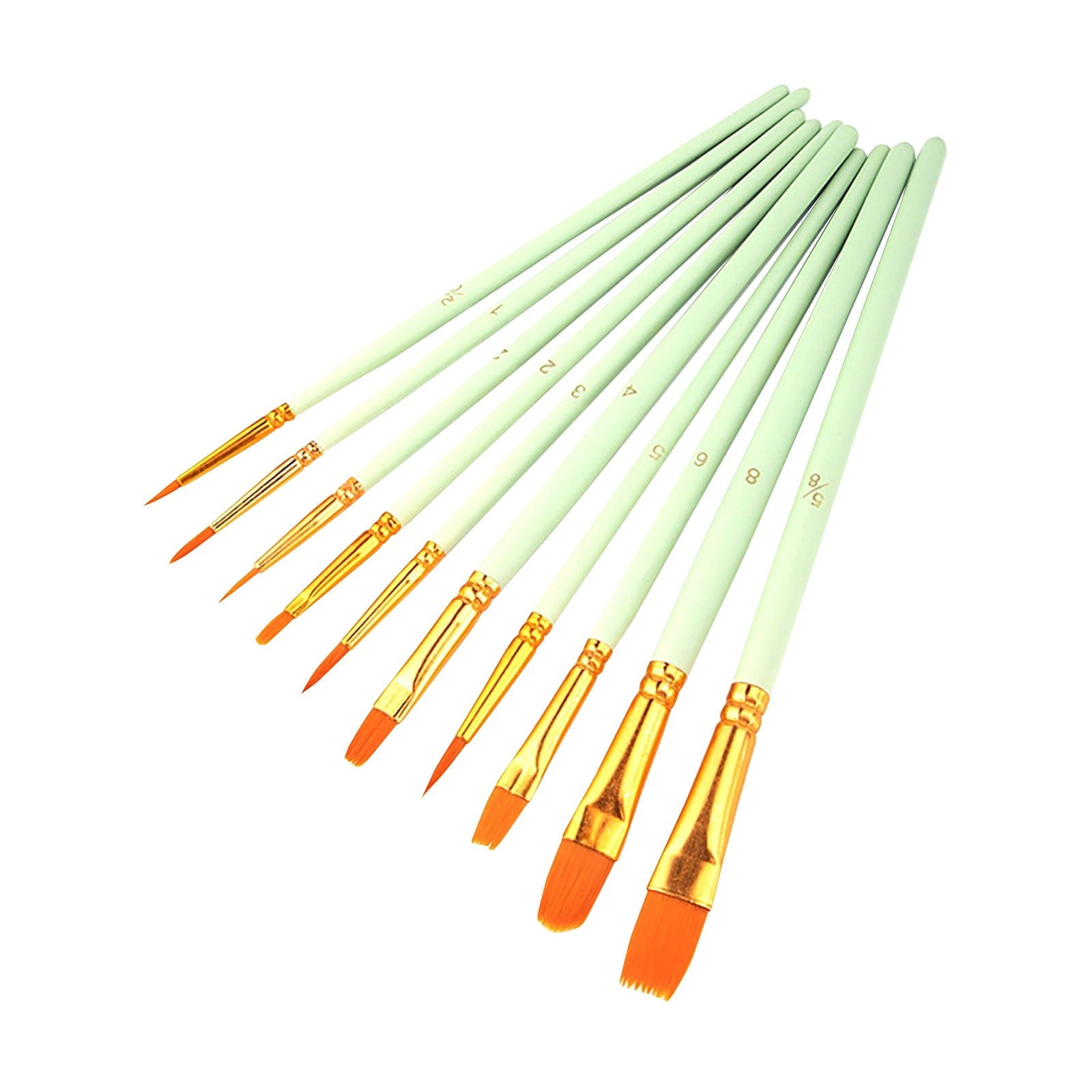 JWDX Brushes Clearance, Paint Brushes, Painting Pen, Art Tools, Brush Set, Round Tip Brushes Nylon Brushes Artist Wood Brushes for Oil Watercolor Face Nail Arts Miniature and Rock Painting Z2-Mint Green