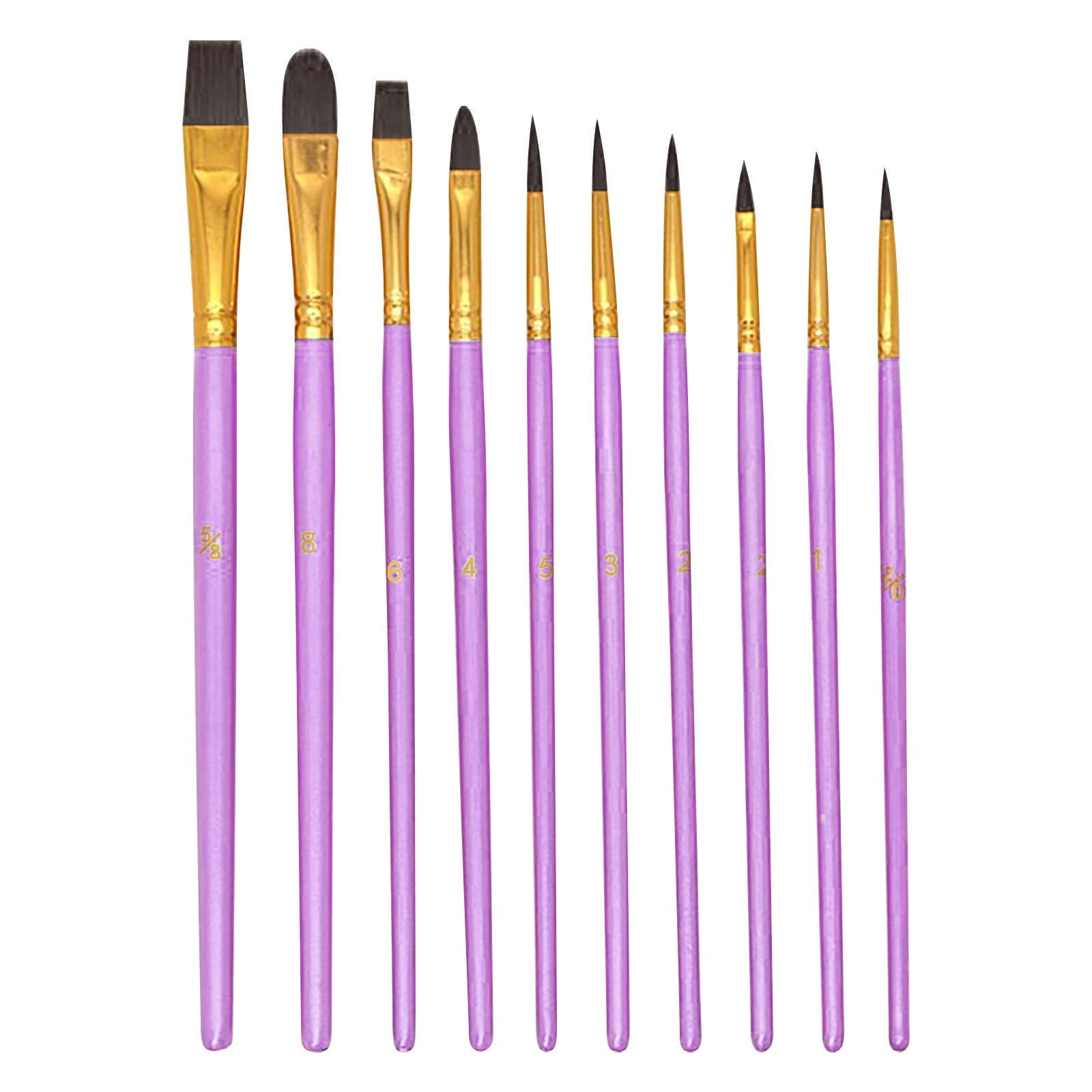 JWDX Brushes Clearance, Paint Brushes, Painting Pen, Art Tools, Brush Set, Round Tip Brushes Nylon Brushes Artist Wood Brushes for Oil Watercolor Face Nail Arts Miniature and Rock Painting Z7-Purple