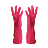 Hot pink latex cleaning gloves