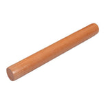 Wooden rolling pin with silicone handles and embossed pattern.