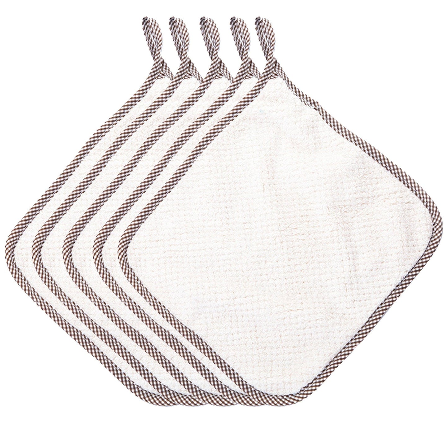 JWDX Wipes Clearance, 5Pcs Rag Dish Cloth Water Absorption Thickening Pot Washing Towel Table Home Kitchen Dishcloth Beige