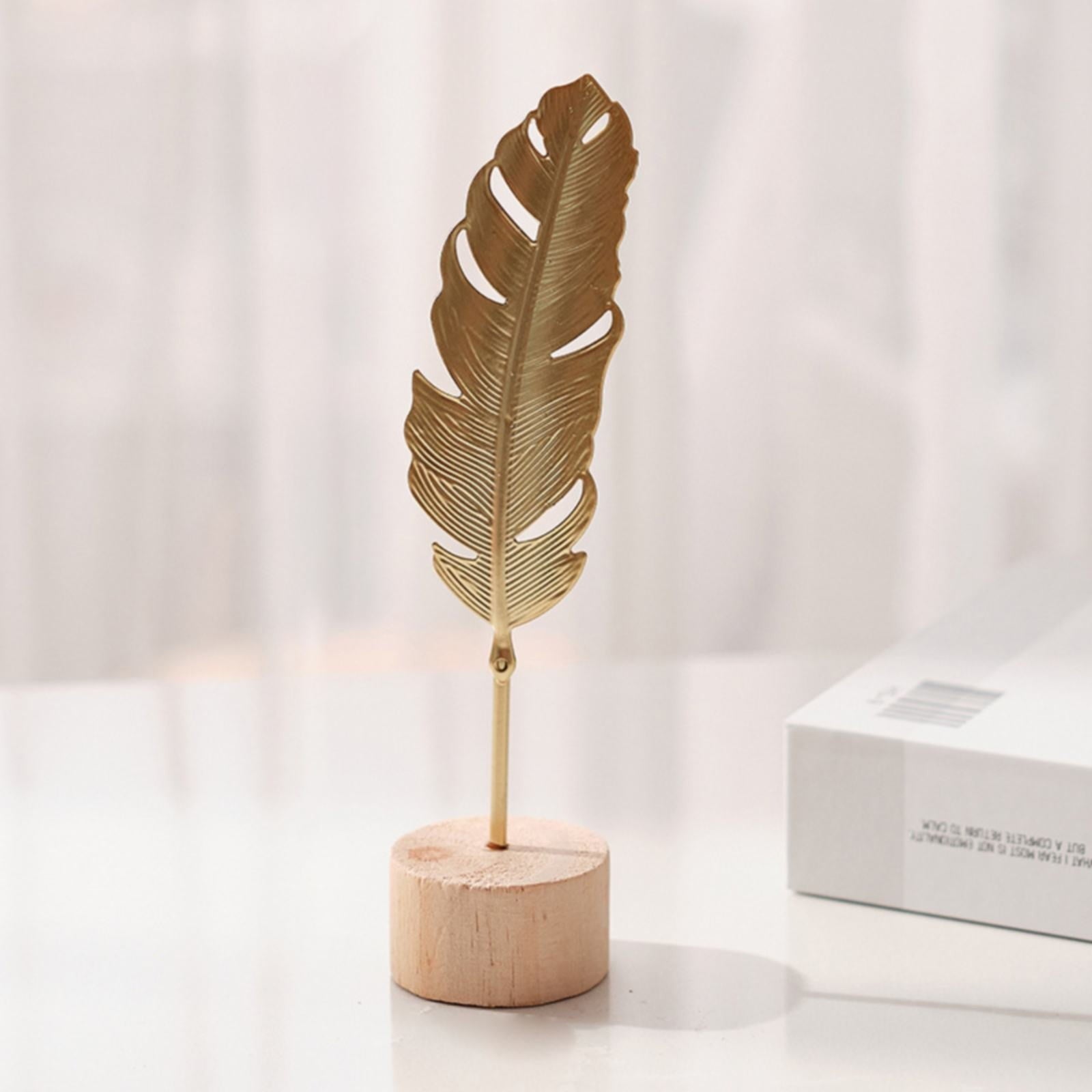 Leaf Decor Metal Golden Leaf Ornaments and Base Modern Simple Gold Leaf Table Sculpture for Living Room Bedroom Bookshelf Desktop Decoratio, Valentines Day Decorations: Desktop Ornament Z-Gold2