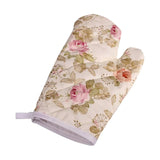 JWDX Oven Mitts Clearance, Oven Oven Heat Oven Glove Polyester Floral Printed Pot Holder Microwave Glove Thickened Microwave Bakeware B