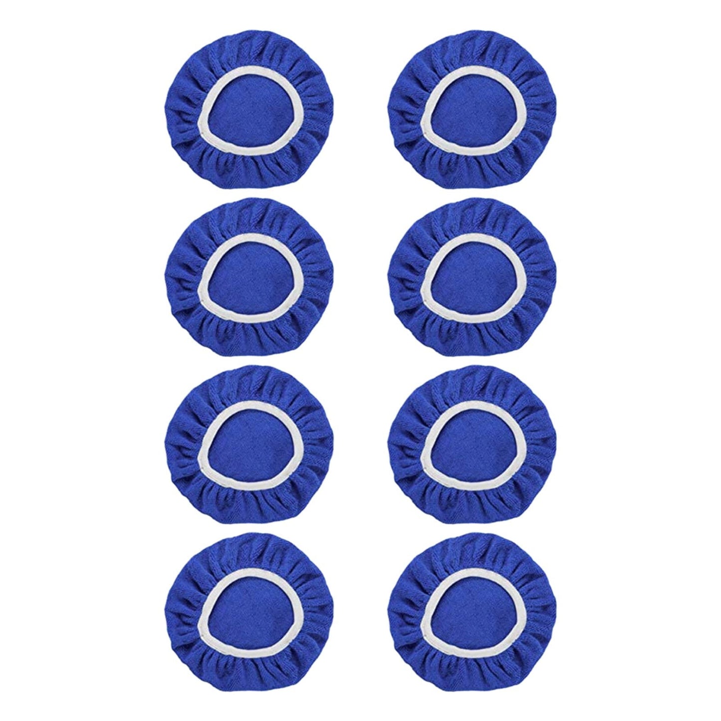 JWDX Cleaning Brush Clearance, 8Pack Car Polisher Pad Bonnet (5 to 6 Inches) Soft Microfiber Polishing Bonnet Buffing Pad Cover Blue