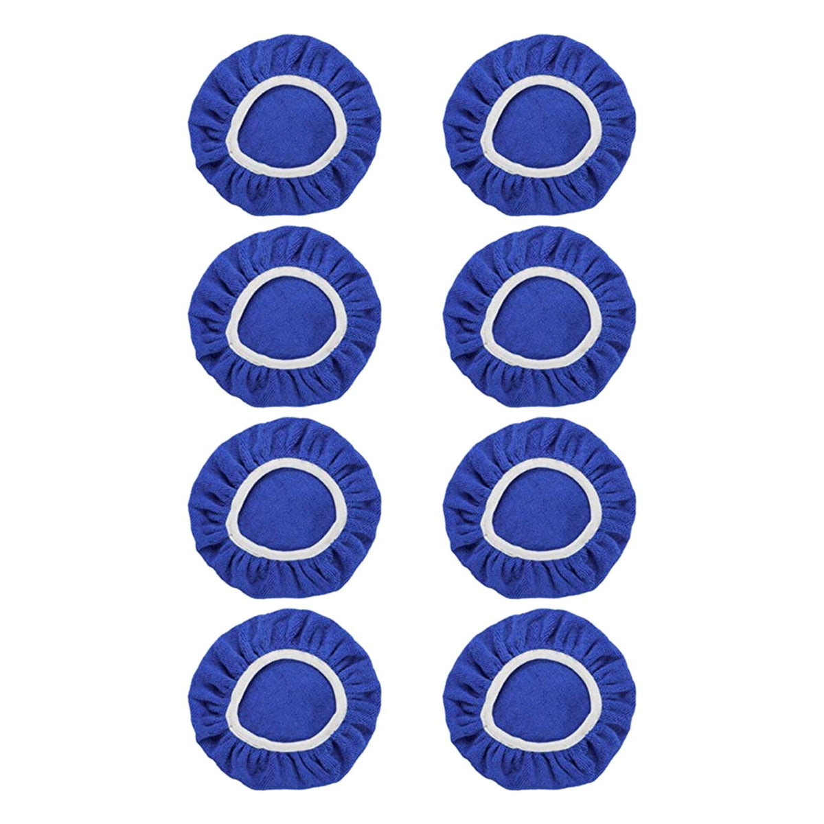 JWDX Cleaning Brush Clearance, 8Pack Car Polisher Pad Bonnet (5 to 6 Inches) Soft Microfiber Polishing Bonnet Buffing Pad Cover Blue