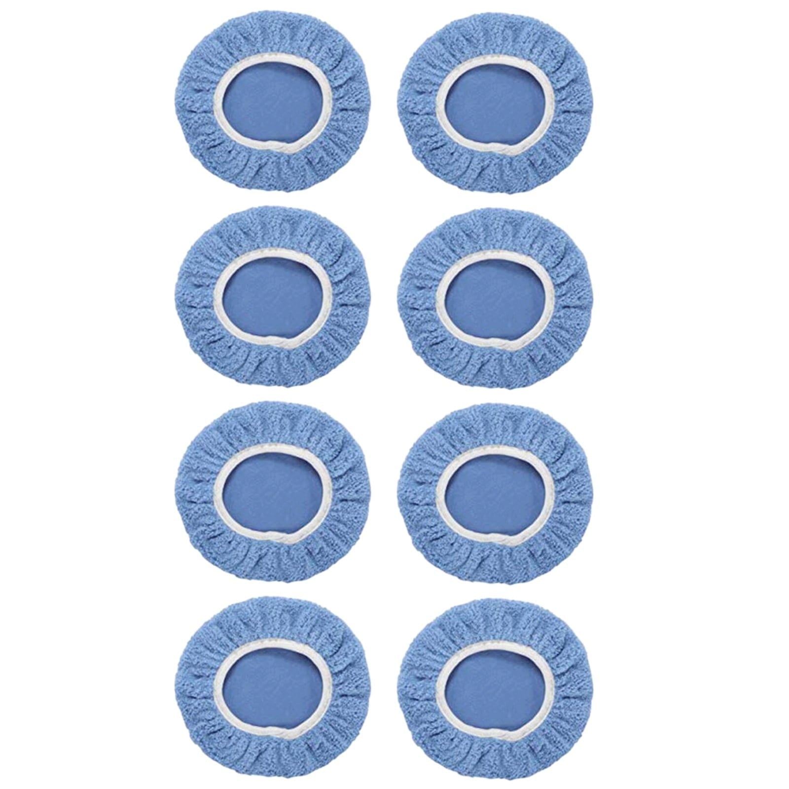 JWDX Cleaning Brush Clearance, 8Pack Car Polisher Pad Bonnet (5 to 6 Inches) Soft Microfiber Polishing Bonnet Buffing Pad Cover Light Blue