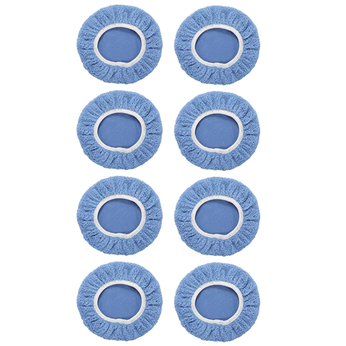 JWDX Cleaning Brush Clearance, 8Pack Car Polisher Pad Bonnet (5 to 6 Inches) Soft Microfiber Polishing Bonnet Buffing Pad Cover Light Blue