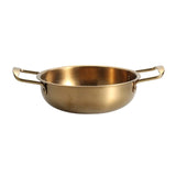 JWDX Stainless Steel Instant Noodle Pot Clearance, 7.1" Korean Ramen Noodle Pot with Handles Stainless Everyday Pan Golden Korean Cooking Pot for Soup Noodle Pasta Home and Outdoor Dishwasher GDD