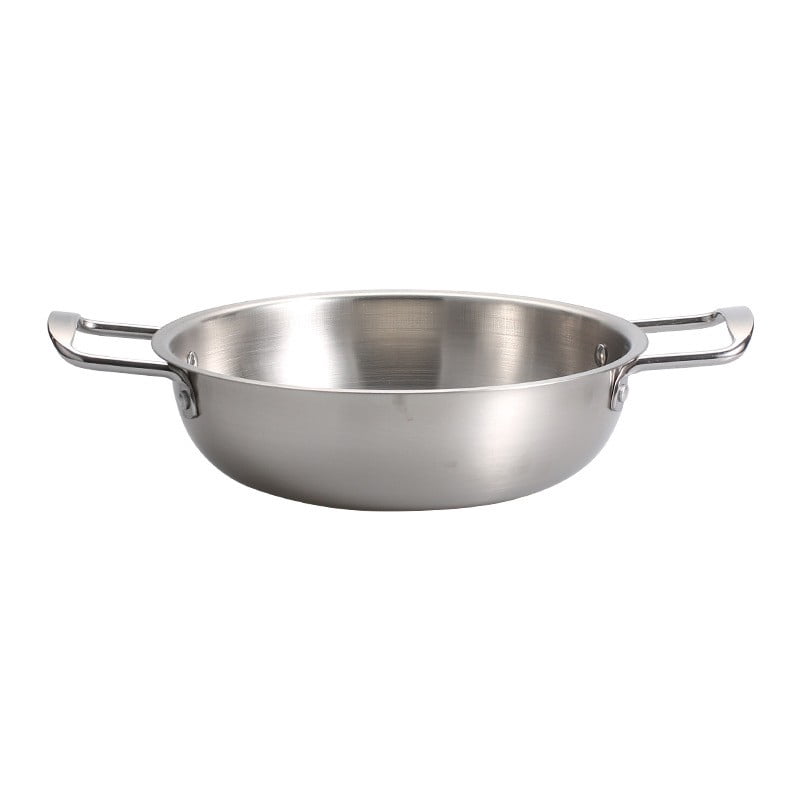 JWDX Stainless Steel Instant Noodle Pot Clearance, 7.1" Korean Ramen Noodle Pot with Handles Stainless Everyday Pan Golden Korean Cooking Pot for Soup Noodle Pasta Home and Outdoor Dishwasher SLC