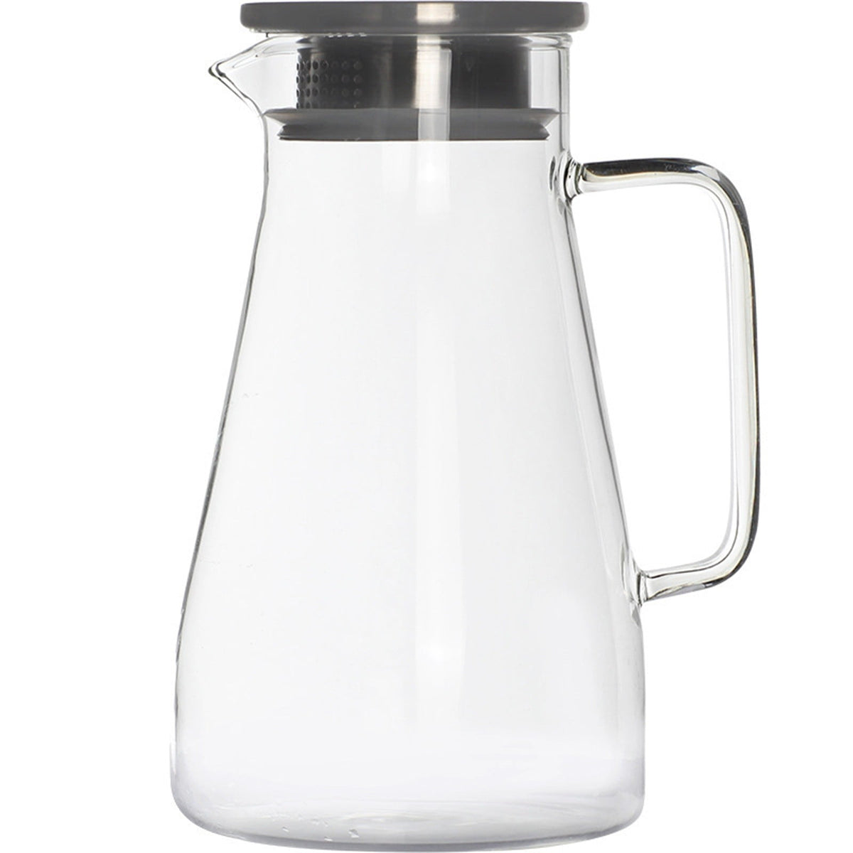 JWDX Glass and Bottle Clearance, 52 Oz Glass Pitcher with Stainless Lid Water Carafe with Handle Clear Good Beverage Pitcher for Homemade Juice and Iced Tea As shown